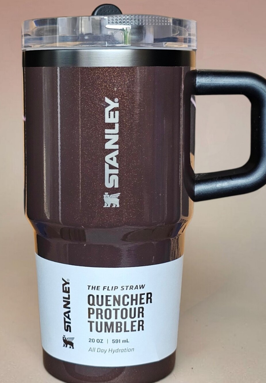 Brown With Shimmer Stanley Quencher ProTour Flip Straw Tumbler 20 Oz